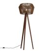 Vloerlamp-walnoot-hout-met-bruine-papieren-touw-kap-50/50/30---Tripod-Classic