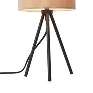 Moderne-Tripod-bordlampe-taupe-med-fløjlsskærm---Luz