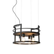 Industrijska-viseća-lampa-crna-sa-okruglim-nosačem-4-svetla---Cage-Rack