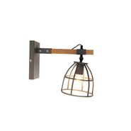 Smart-Wandleuchte-Dunkelgrau-mit-Holz-verstellbar-inkl.-Wifi-A60---Arthur