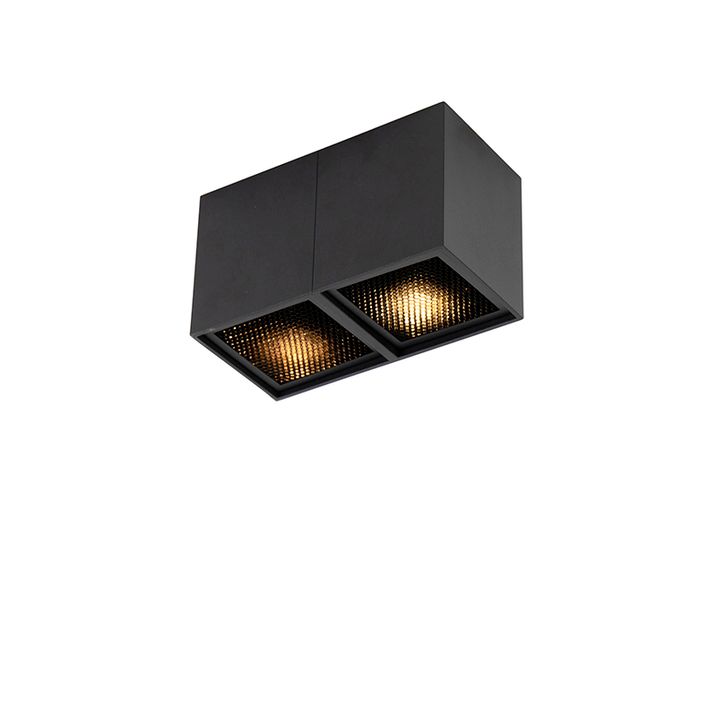Spot design noir 2 lumières - Qubo Honey