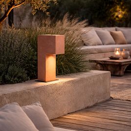 Moderna spoljna stubna lampa terakota 35 cm IP44 - Pompei
