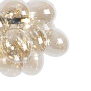 Lampada-a-sospensione-di-design-nera-con-vetro-ambrato-8-luci---Uvas