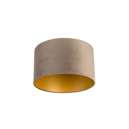 Velour Lampshade Taupe 35/35/20 with Gold Interior