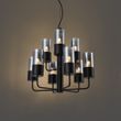 Lustre-moderne-noir-avec-verre-fumé-9-lumières---Laura