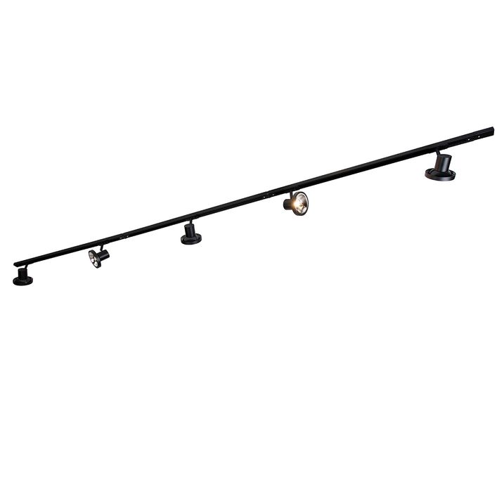 Moderni kiskojärjestelmä 5 mustalla kohdevalolla 1-vaihe 300 cm - Iconic Jeany