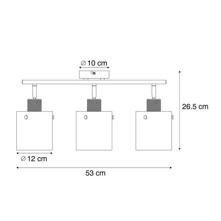Faretto da soffitto di design bronzo con vetro trasparente 3 luci - Domo