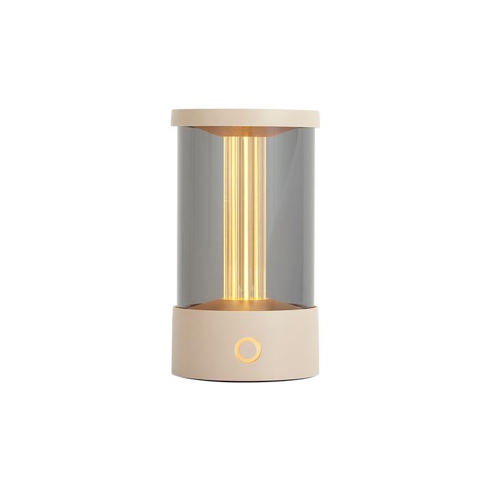 Tischleuchte für Aussenbereich beige wiederaufladbar inkl. Ladestation IP65 - Grill