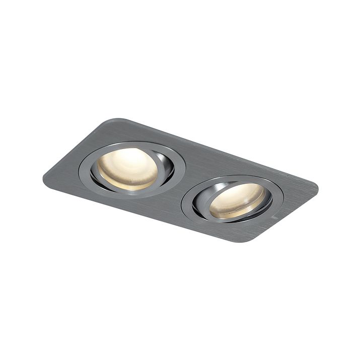 6'lı Set Yuvarlak Gömme Spot Lamba Metalik Gri GU10 50mm Ayarlanabilir IP44 2-Işıklı - Alberto