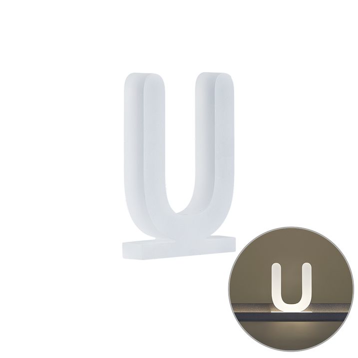 Lettre U en plastique pour applique murale Letterbox
