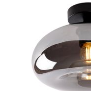 Plafoniera-Art-Déco-nera-con-vetro-fumé---Busa