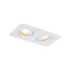 Rounded Recessed Spotlight White GU10 50mm Rotatable and Tiltable IP44 2-Lights - Alberto
