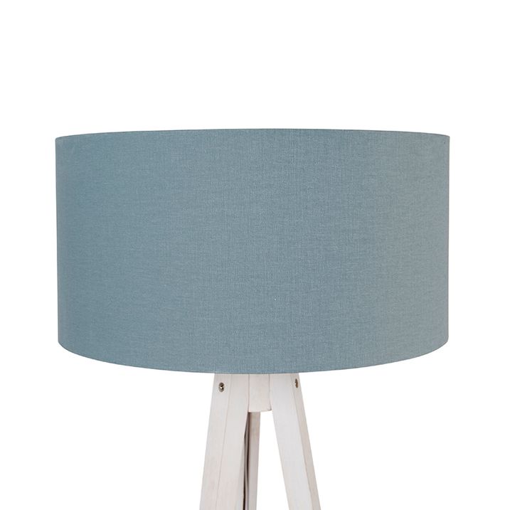 Stojací lampa stojan bílá s světle modrým stínítkem 50 cm - Tripod Classic