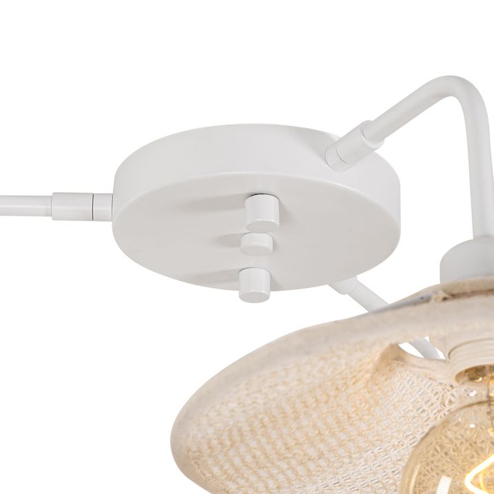 Designová nástěnná lampa bílá s látkou 3-světlo - Jane