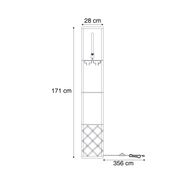 Lampadaire-moderne-noir-avec-abat-jour-en-tissu-et-porte-bouteilles---Stojan-Wine