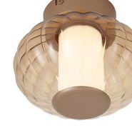Design-Ceiling-Lamp-Brass-18cm-with-Amber-Glass-Incl.-LED-3-Step-Dimmable---Margherite