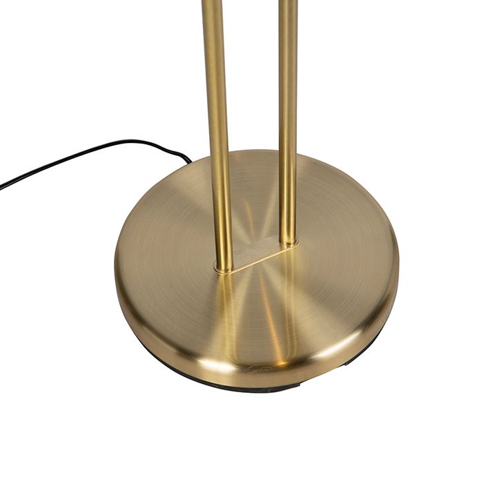 Floor Lamp Gold with Reading Lamp Incl. LED and Dimmer - Diva 2
