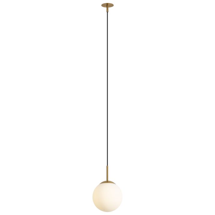 Suspension Art Déco dorée avec verre opale IP44 - Flore