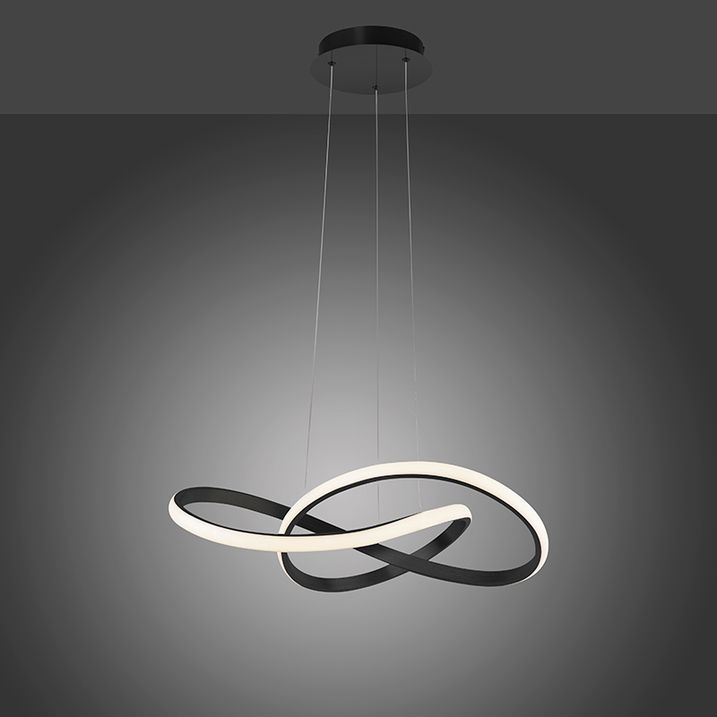 Pendellampe sort 57 cm 3-trins dæmpbar inkl. LED - Viola Due