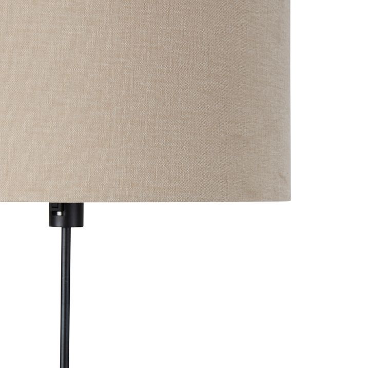Floor Lamp Black Adjustable with Light Brown Lampshade 50 cm - Parte