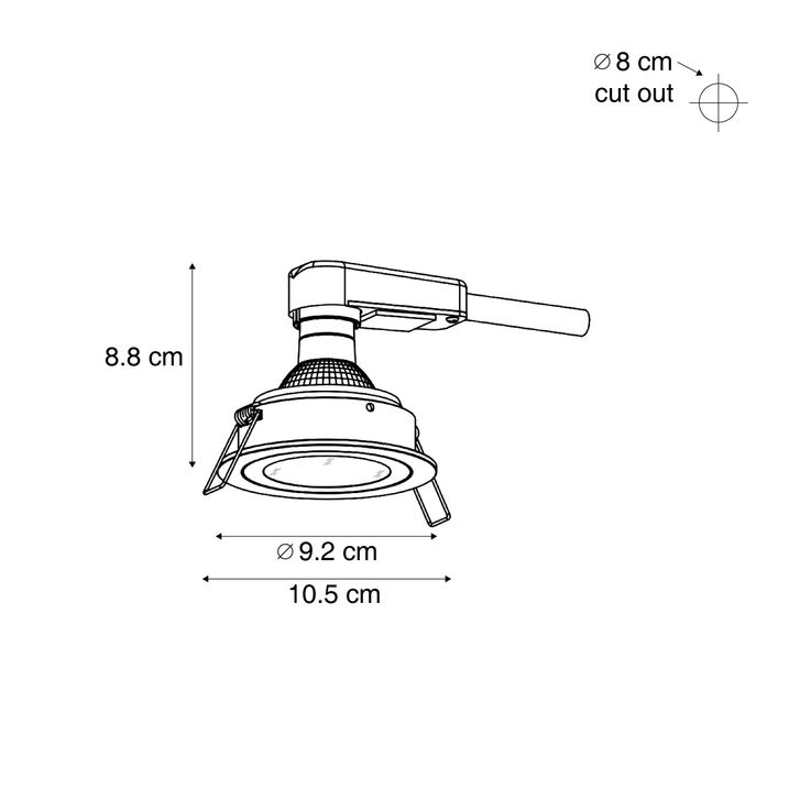 Modern Recessed Spotlight Gunmetal Adjustable IP44 - Chuck