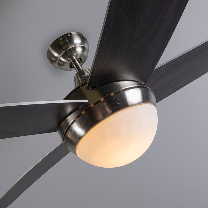 Stropní ventilátor ocelový s černým dřevěným potiskem 132 cm s dálkovým ovládáním - Cool