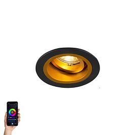Foco empotrable inteligente negro con dorado inclinable con wifi GU10 - Chuck