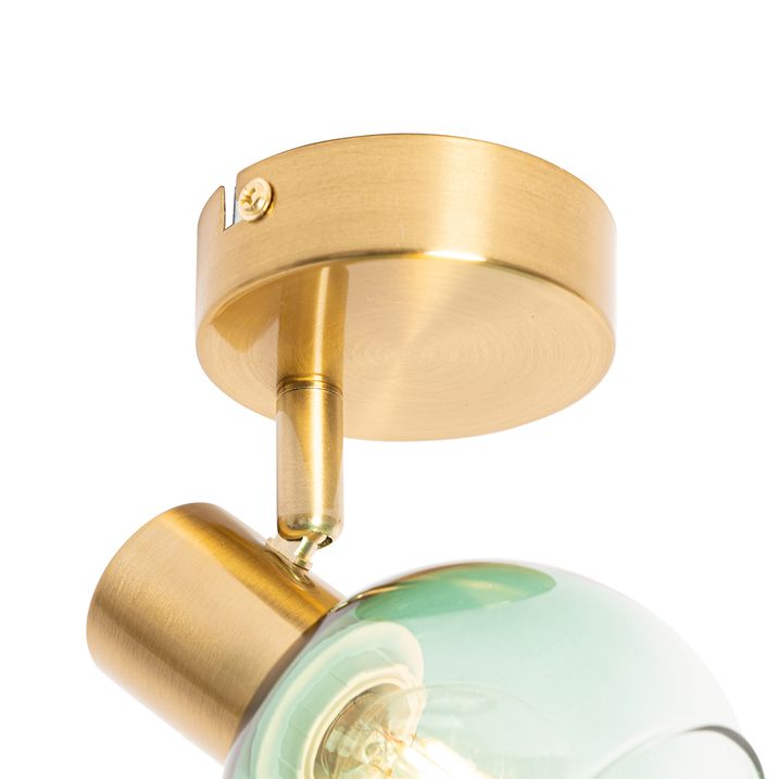 Art Deco Spotlight Gold with Green Glass - Vidro