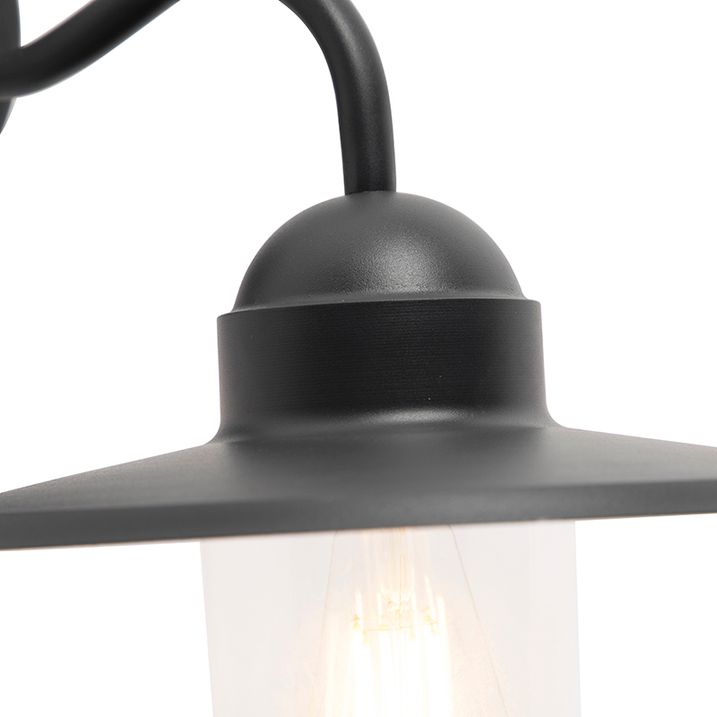 Inteligentná rustikálna nástenná lampa antracit IP44 vrátane wifi E27 - Kansas