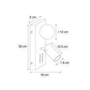 USB-C-Bağlantı-Noktalı-Eğilebilir-2-Işıklı-Modern-Siyah-Duvar-Lambası---Lesly