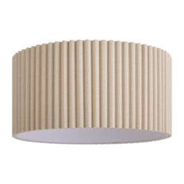 Japandi lampenkap van beige linnen 50/50/25 - Scalloped Single