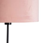 Lámpara-de-pie-negra-con-pantalla-de-terciopelo-rosa-y-dorado-35-cm---Parte