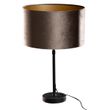 Tafellamp-zwart-met-velours-kap-bruin-35cm---Parte