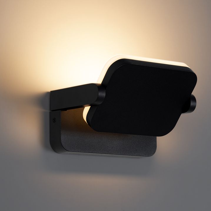 Applique murale d'extérieur noire avec LED réglable - Kamile