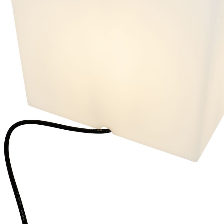 Sæt med 2 udendørs gulvlamper hvide 30 og 38 cm firkantede IP44 - Nura