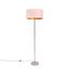 Golvlampa-stål-med-rosa-skärm-50-cm---Simplo