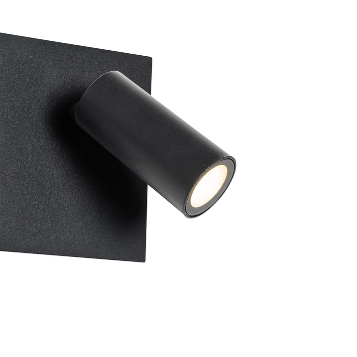 Lampada da parete per esterni moderna nera con LED 2 luci IP54 - Simon