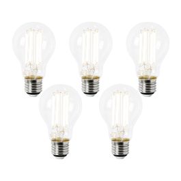 Set of 5 E27 LED Bulbs A60 Clear 2.2W 470lm 2700K