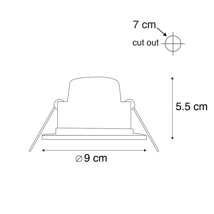 Einbau-Strahler weiss inkl. LED 3-Stufen-Dimmbar IP65 - Blanca