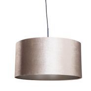 Hanglamp-zwart-met-velours-kap-taupe-50cm---Combi-1