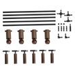 Moderne-skinnesystem-med-6-spots-og-4-pendellamper-Easylift-mørk-bronze-1-faset---Slimline-Uzzy-Tira