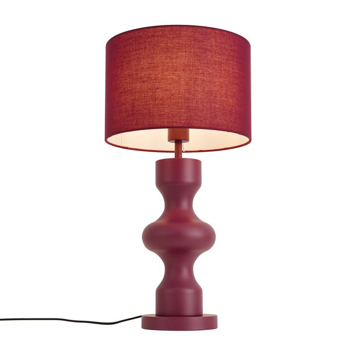 Retro tafellamp plum met stoffen kap - Captain
