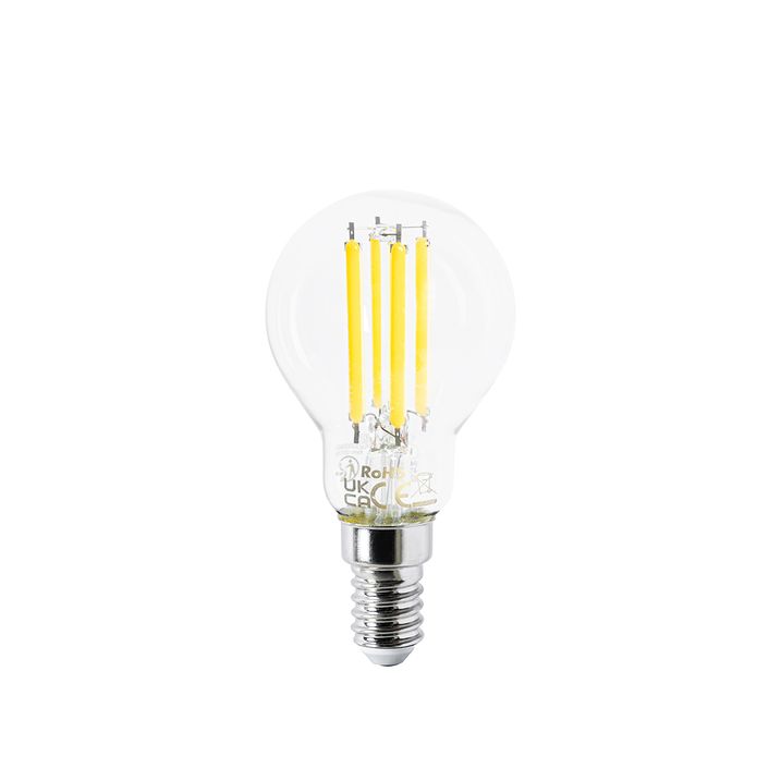 5 vnt. E14 LED lemputės P45 skaidrios 2,2W 470lm 2700K komplektas