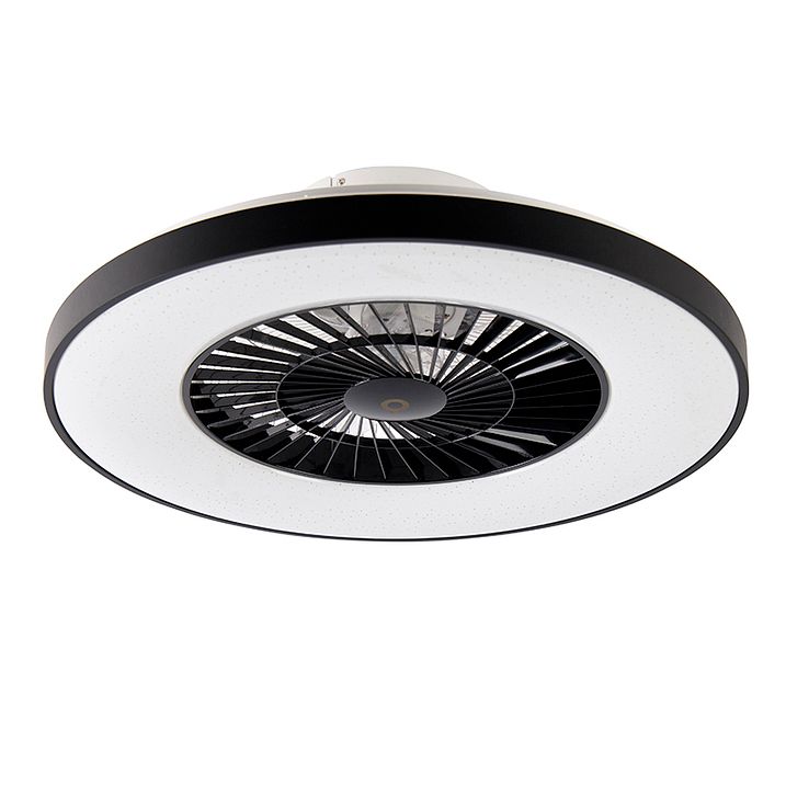 Plafondventilator zwart met ster effect 60cm incl. LED dimbaar met afstandsbediening - Climo