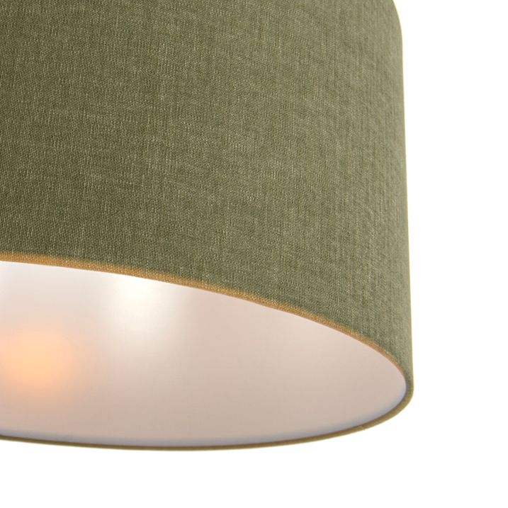 Candeeiro de suspensão branco com aba  verde 50 cm - Combi 1