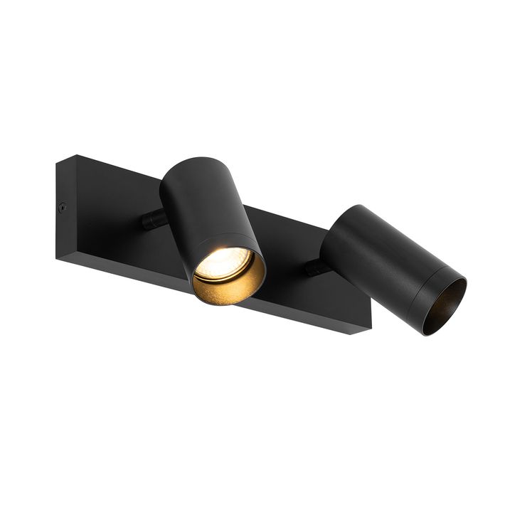 Faretto da soffitto moderno nero regolabile a 2 luci - Jeana Luxe