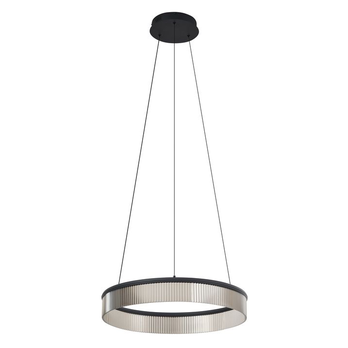 Moderni riippuvalaisin musta 59cm sis. LED 3-vaihe himmennettävä - Anello-kattokruunu