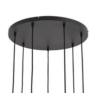 Moderna-piekaramā-lampa-melna-ar-baltu-stiklu-apaļa-7-gaismas---Misty