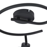 Foco-de-teto-de-design-preto-com-vidro-fumê-redondo-3-luzes---Domo