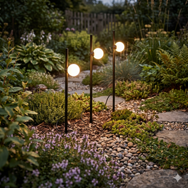 Set od 3 moderna baštenska reflektora sa šiljkom crne boje uklj. LED IP44 - Garly Ball